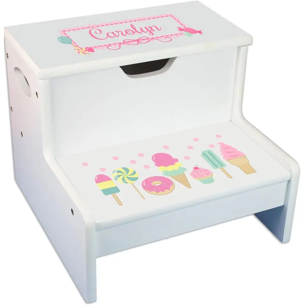 Customizable Pink and Gray Floral Kids Step Stool with Storage for Birthday Gift or Girls' Sweet Treats Candy Theme
Customizable Pink and Gray Floral Kids Step Stool with Storage for Birthday Gift or Girls' Sweet Treats Candy Theme