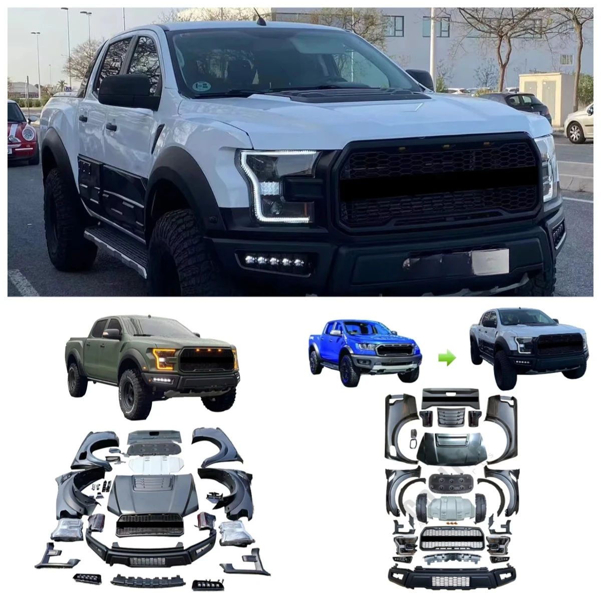 Wholesale Modification Body Kit for Ranger T6 T7 T8 2012-2019 Upgrade to 2020 F150 raptor
Wholesale Modification Body Kit for Ranger T6 T7 T8 2012-2019 Upgrade to 2020 F150 raptor