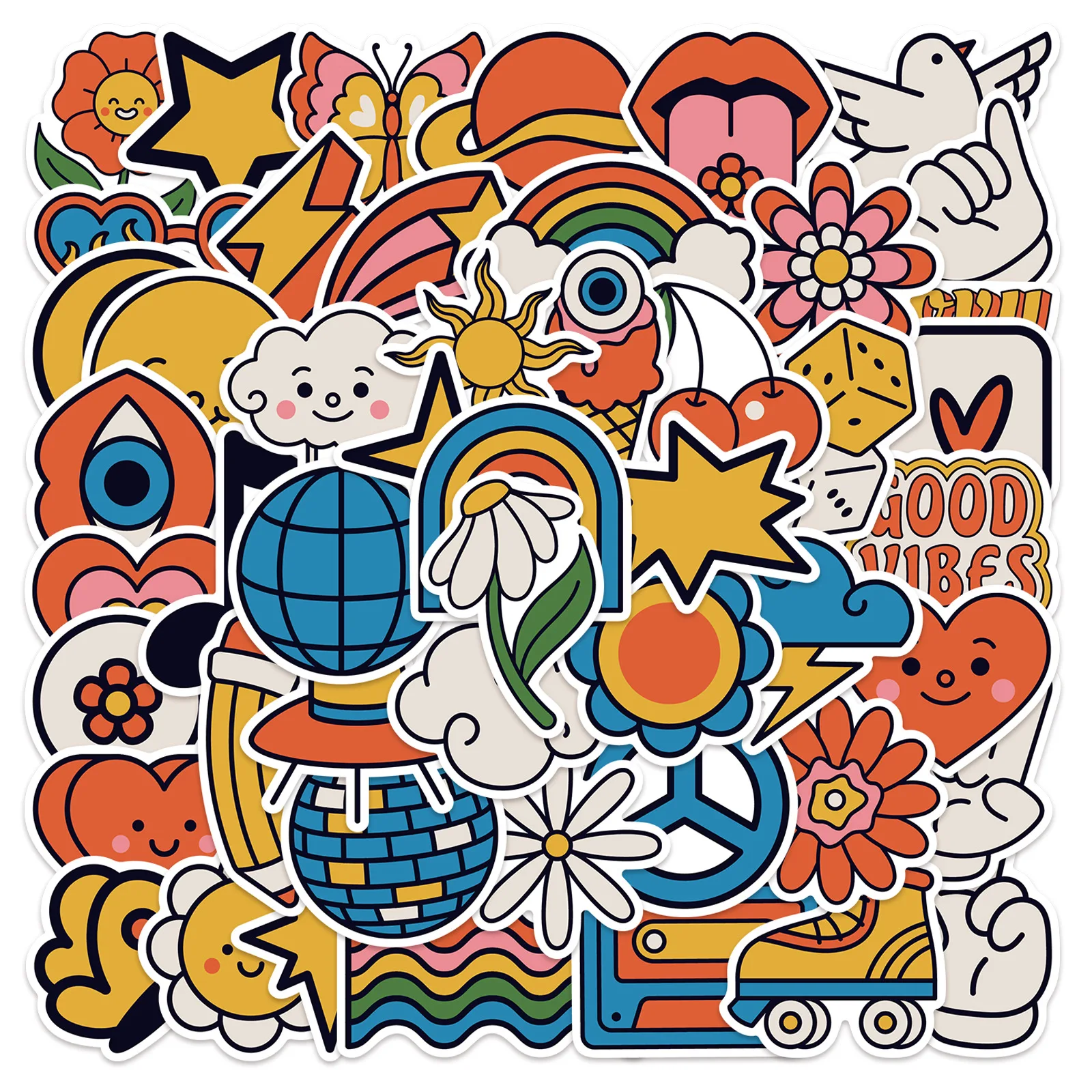 50Pcs Cartoon Hippie Style Series Stickers Suitcase Phone Case Water Bottle Waterproof Decoration Diy Sticker Packs
50Pcs Cartoon Hippie Style Series Stickers Suitcase Phone Case Water Bottle Waterproof Decoration Diy Sticker Packs