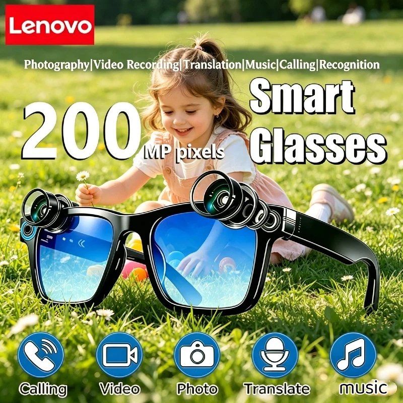 Lenovo AI Smart Glasses 8K HD Camera LED light Translation Dialogue Meeting Video Record Outdoor Sports Sunglasses 2026 New
Lenovo AI Smart Glasses 8K HD Camera LED light Translation Dialogue Meeting Video Record Outdoor Sports Sunglasses 2026 New
