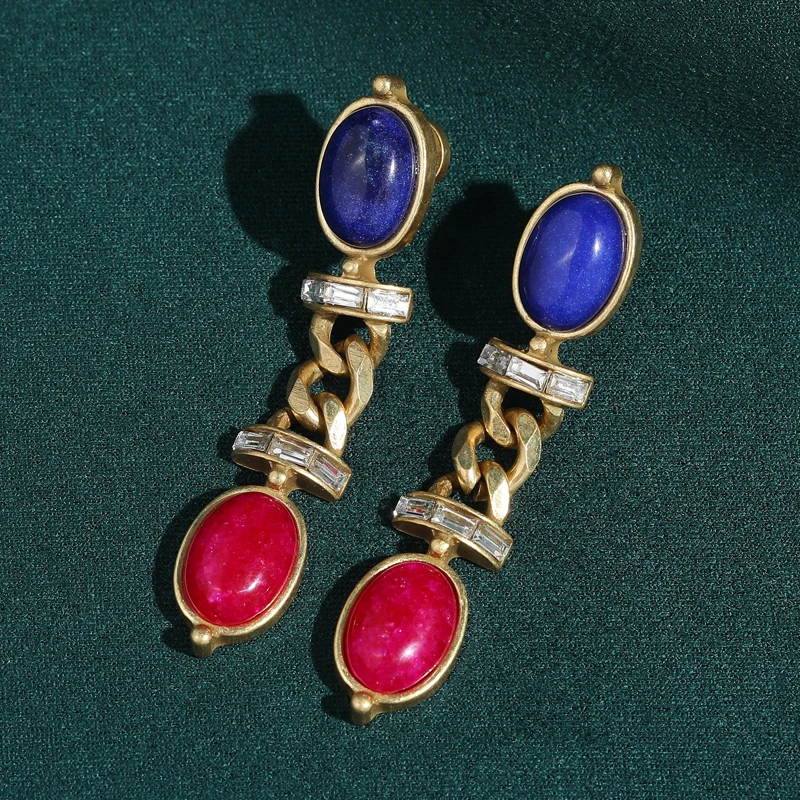 Lapis Lazuli Earring Vintage Rose Red Agate Stud Watch Chain Jewelry For Girls Retro Designer New Arrival Christmas Gifts Trends
Lapis Lazuli Earring Vintage Rose Red Agate Stud Watch Chain Jewelry For Girls Retro Designer New Arrival Christmas Gifts Trends