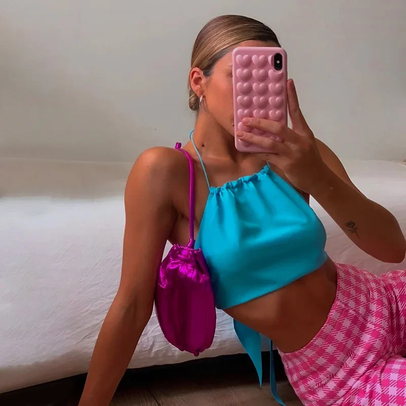 Sexy Halter Bandage Backless Slim Tank Y2k Thin Straps Blue Camisole Cropped Tops Vest Streetwear Summer Clothes for Women 2024
Sexy Halter Bandage Backless Slim Tank Y2k Thin Straps Blue Camisole Cropped Tops Vest Streetwear Summer Clothes for Women 2024