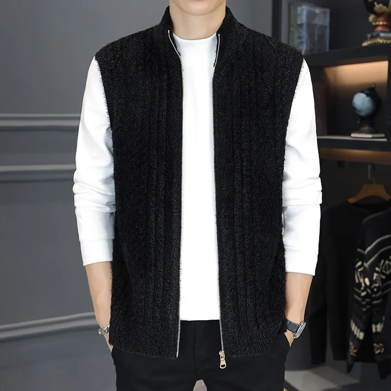 Autumn Sleeveless Knitted Cardigan Classic Solid Color Stand Up Collar Zipper Knitted Sweater Vest Trendy Versatile Streetwear
Autumn Sleeveless Knitted Cardigan Classic Solid Color Stand Up Collar Zipper Knitted Sweater Vest Trendy Versatile Streetwear