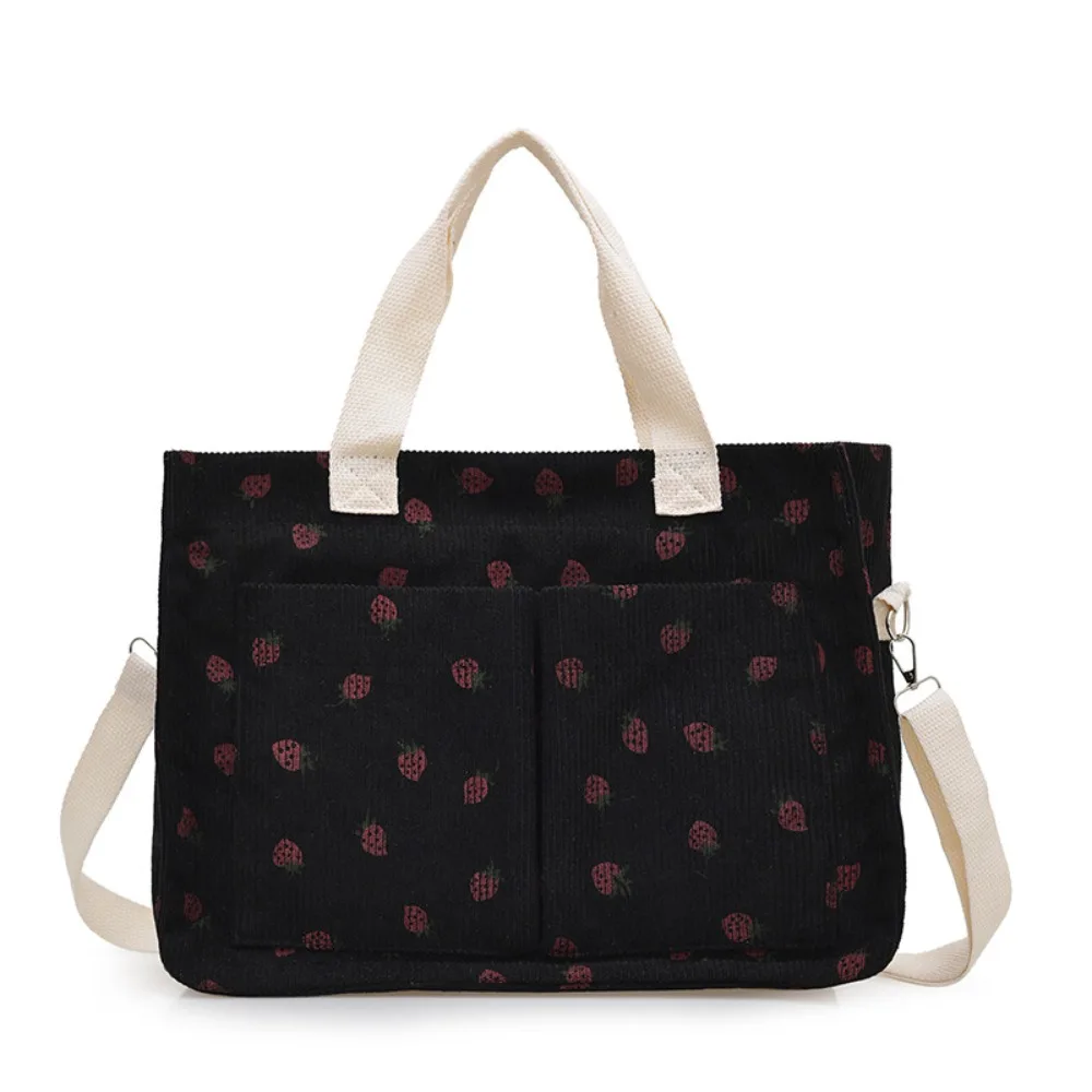 Portable Large Capacity Bow Tote Bag Printied Strawberry Women Shoulder Bag Cute Korean Style Corduroy Handbag Travel
Portable Large Capacity Bow Tote Bag Printied Strawberry Women Shoulder Bag Cute Korean Style Corduroy Handbag Travel