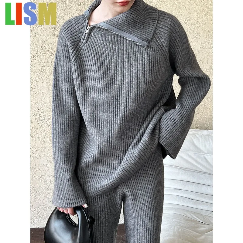 LISM трикотажные новые комплекты в тон, зимний женский наряд, комплект свитера на молнии, зимние широкие брюки 2025 года, вязаный комплект из двух предметов
LISM трикотажные новые комплекты в тон, зимний женский наряд, комплект свитера на молнии, зимние широкие брюки 2025 года, вязаный комплект из двух предметов