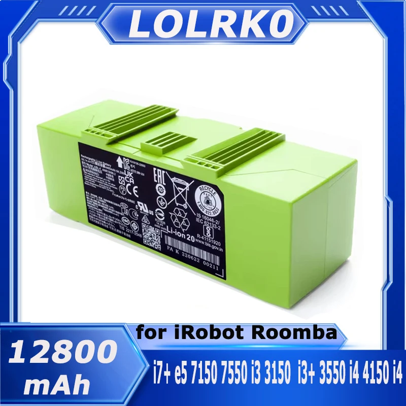 14.4V 12800mAh i7 Battery Replacement for iRobot Roomba e and i Series i7+ e5 7150 7550 i3 3150 i3+ 3550 i4 4150 i4 Accessories
14.4V 12800mAh i7 Battery Replacement for iRobot Roomba e and i Series i7+ e5 7150 7550 i3 3150 i3+ 3550 i4 4150 i4 Accessories