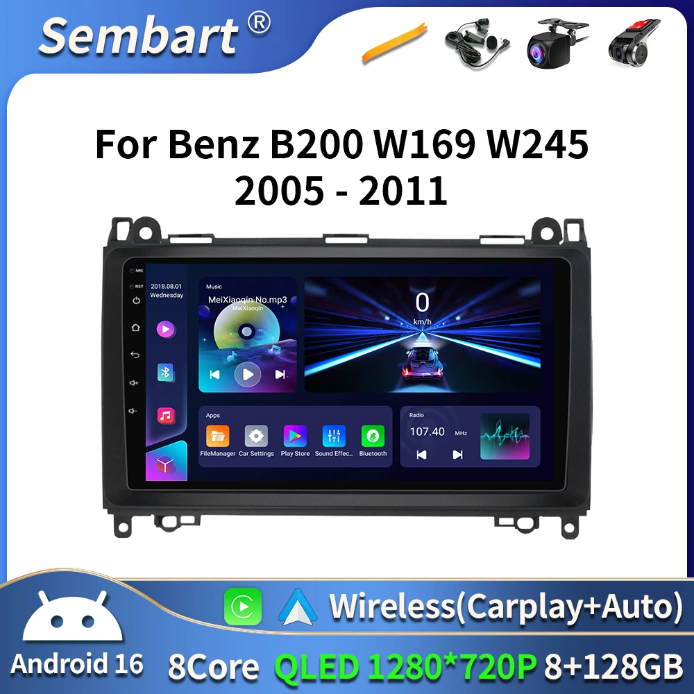 For Mercedes-Benz B200 W169 W245 2005- 2011 Android 16 Car Radio Multimedia Video Player Navigation stereo 4G GPS BT DVD
For Mercedes-Benz B200 W169 W245 2005- 2011 Android 16 Car Radio Multimedia Video Player Navigation stereo 4G GPS BT DVD