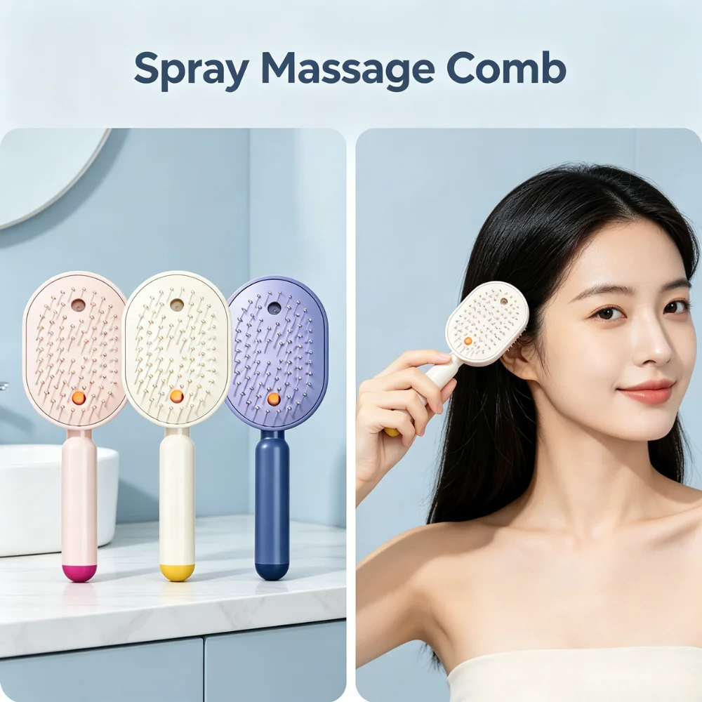 Electric Spray Massage Comb Built In 10Ml Container Retractable Steam Head Deep Frizz Fix For Severely Brittle Dry Damaged Hair
Electric Spray Massage Comb Built In 10Ml Container Retractable Steam Head Deep Frizz Fix For Severely Brittle Dry Damaged Hair