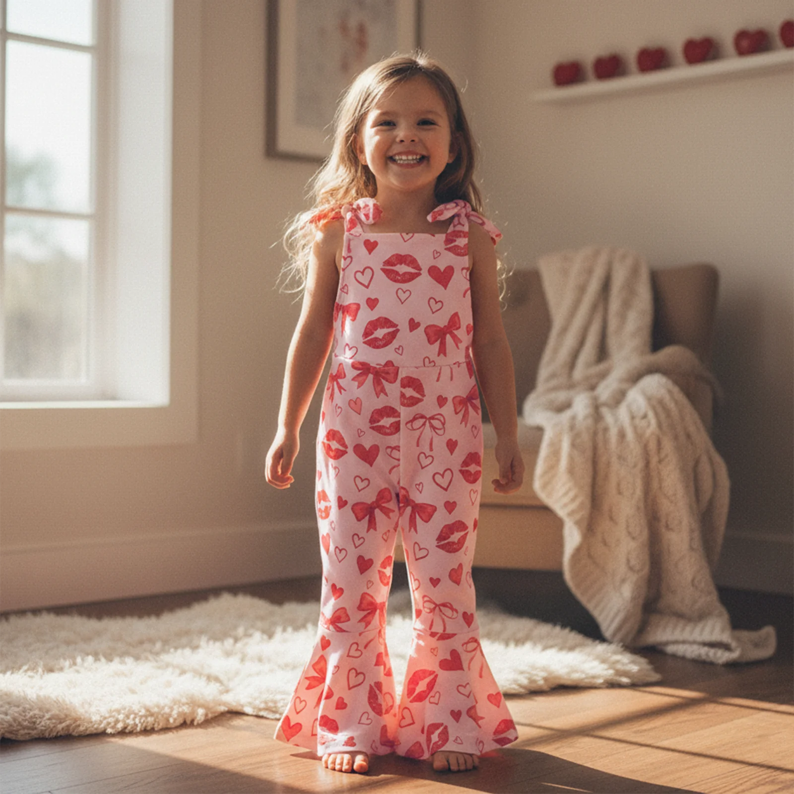 Комбинезон для маленьких девочек, комбинезон без рукавов с принтом губ, штаны на подтяжках, наряд на День святого Валентина
Комбинезон для маленьких девочек, комбинезон без рукавов с принтом губ, штаны на подтяжках, наряд на День святого Валентина