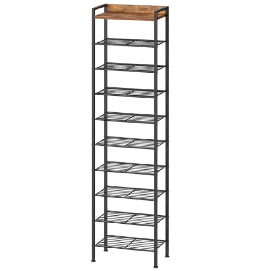 10 Tier Shoe Rack Organizer with Wooden Top, Narrow Shoe Storage Shelf for 10-18 Pairs, Tall Metal Shoe Rack for Closet Entrywa
10 Tier Shoe Rack Organizer with Wooden Top, Narrow Shoe Storage Shelf for 10-18 Pairs, Tall Metal Shoe Rack for Closet Entrywa