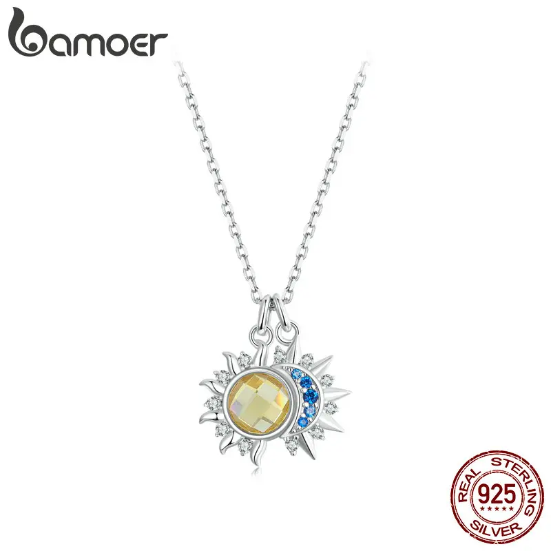 Bamoer, серебро 925 пробы, белое золото, покрытое солнцем и луной, ожерелье, энергетическая подвеска, цепочка на шею для женщин, вечерние, хорошее ювелирное изделие, подарок
Bamoer, серебро 925 пробы, белое золото, покрытое солнцем и луной, ожерелье, энергетическая подвеска, цепочка на шею для женщин, вечерние, хорошее ювелирное изделие, подарок