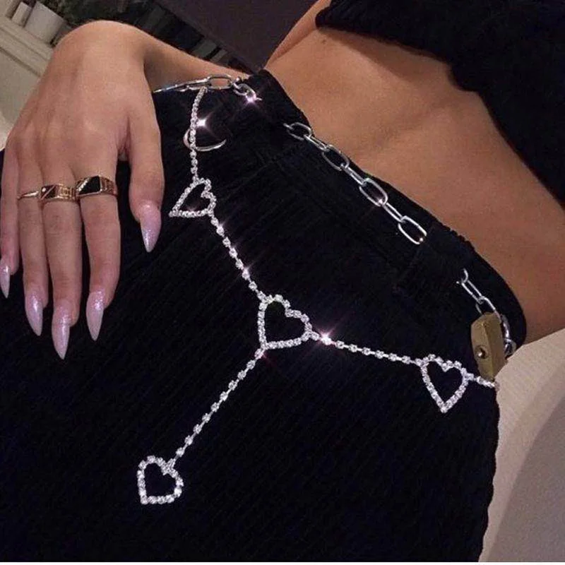 Sexy Bohemia Waist Chain love Heart Rhinestone Body Chains Belt Crystal Pendant Summer Beach Bikini Belly Jewelry for Women Girl
Sexy Bohemia Waist Chain love Heart Rhinestone Body Chains Belt Crystal Pendant Summer Beach Bikini Belly Jewelry for Women Girl