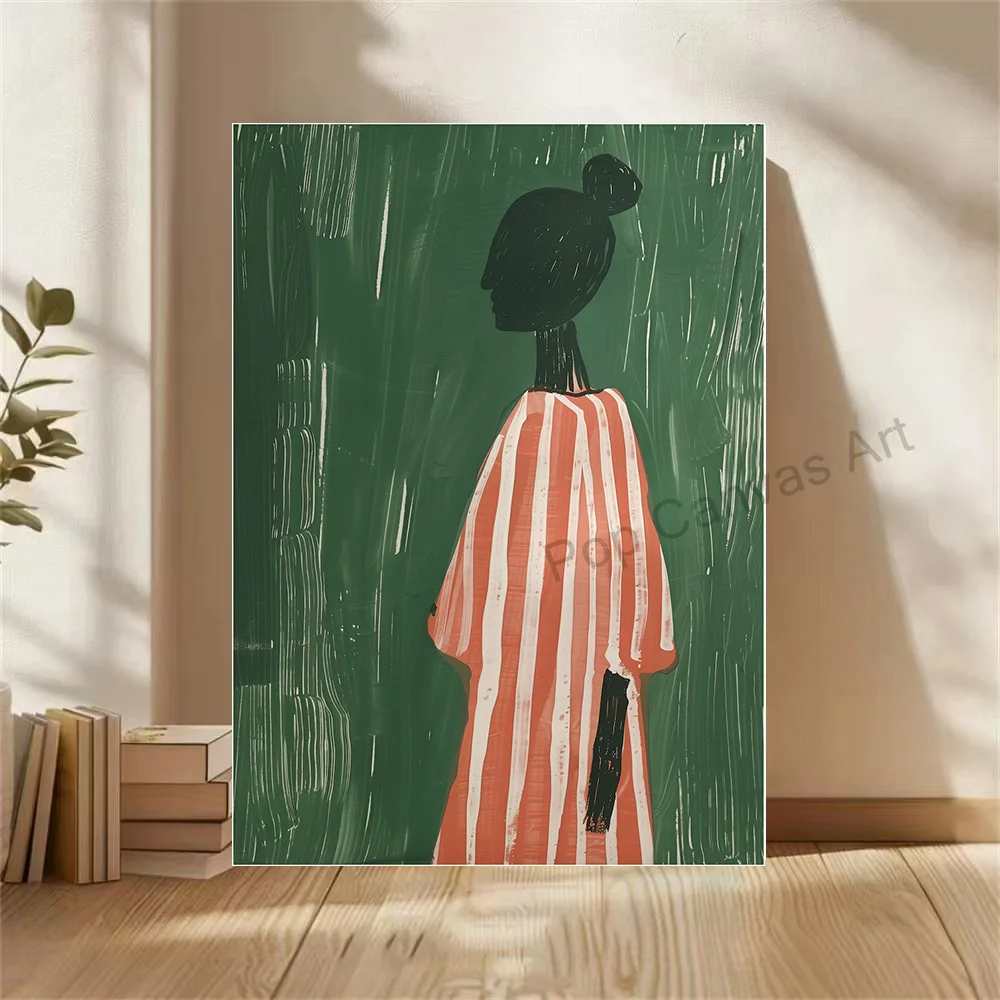 Hand-Painted Abstract Oil Painting African Woman Portrait Canvas Wall Art, Minimalist Green & Orange Living Room Decor Artwork
Hand-Painted Abstract Oil Painting African Woman Portrait Canvas Wall Art, Minimalist Green & Orange Living Room Decor Artwork