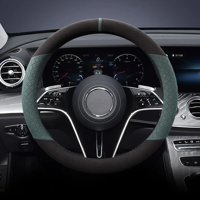 Suede Leather Car Steering Wheel Cover 38cm Universal Steering Wheel Grip Car Accessories Interior Anti Slip Car Steering Covers
Suede Leather Car Steering Wheel Cover 38cm Universal Steering Wheel Grip Car Accessories Interior Anti Slip Car Steering Covers