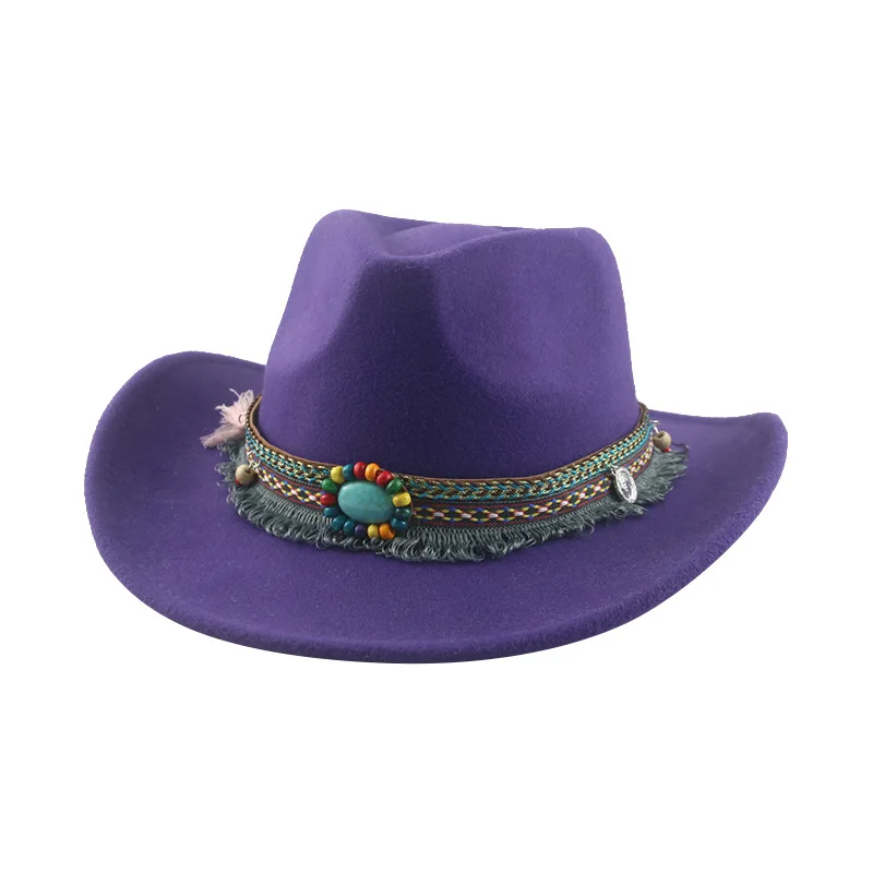 Cross-border New Arrival Cowboy Hat Western Jazz Cowboy Hat Top Hat Fedora Hat Felt Cap Panama Ethnic Style Tassel
Cross-border New Arrival Cowboy Hat Western Jazz Cowboy Hat Top Hat Fedora Hat Felt Cap Panama Ethnic Style Tassel