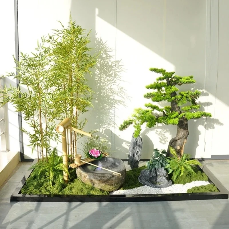 Flowing water fountain ornament indoor landscaping entrance hotel lobby clubhouse simulation green plant landscape
Flowing water fountain ornament indoor landscaping entrance hotel lobby clubhouse simulation green plant landscape