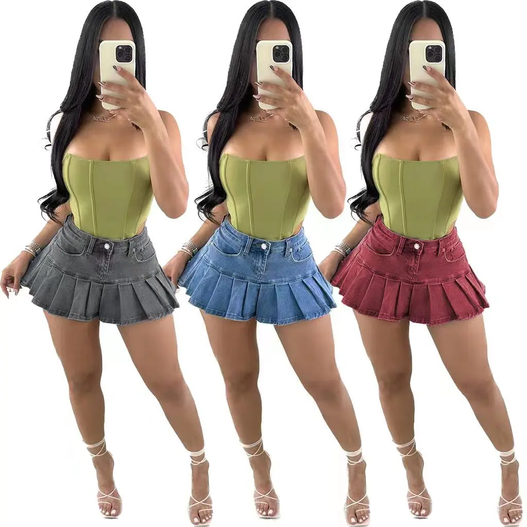 Denim Pleated Skirts Jean Tennis Dress 2023 Fashion Summer Clothes Women Vacation Sexy Party Club Elegant Luxury Pocket Dress
Denim Pleated Skirts Jean Tennis Dress 2023 Fashion Summer Clothes Women Vacation Sexy Party Club Elegant Luxury Pocket Dress