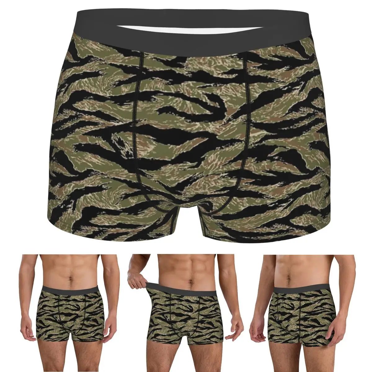 Boxer Underpants Shorts Tiger Stripe Camouflage Military Camo Panties Male Comfortable Underwear for Homme Man Boyfriend Gifts
Boxer Underpants Shorts Tiger Stripe Camouflage Military Camo Panties Male Comfortable Underwear for Homme Man Boyfriend Gifts