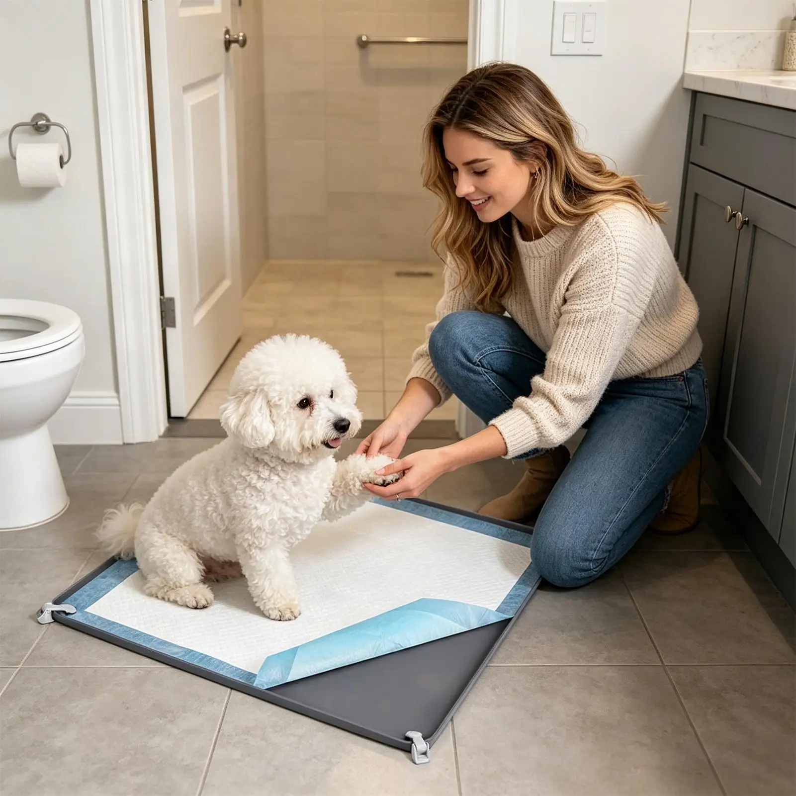 Potty Pad Holder Dog Potty Mat Tray Raised Edge Pee Pad Tray for Indoor Bathroom Apartment Patio Laundry Backyard Living Room
Potty Pad Holder Dog Potty Mat Tray Raised Edge Pee Pad Tray for Indoor Bathroom Apartment Patio Laundry Backyard Living Room