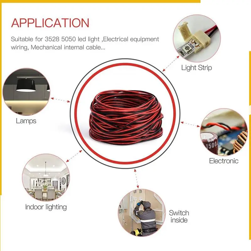 A92P 2X 2-контактный провод 100 м 22AWG 12 В/24 В удлинитель красный и черный 2-жильный многожильный луженый медный светодиодный светильник шнур питания
A92P 2X 2-контактный провод 100 м 22AWG 12 В/24 В удлинитель красный и черный 2-жильный многожильный луженый медный светодиодный светильник шнур питания