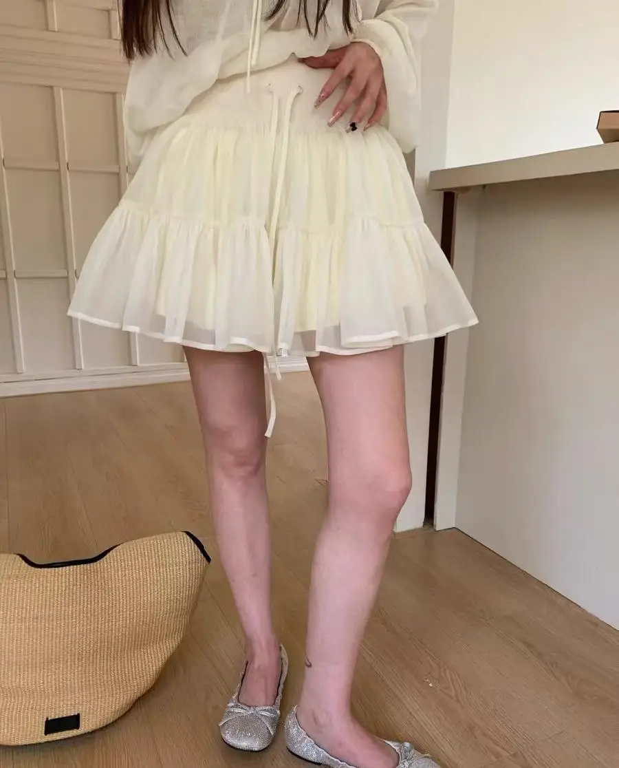Women's Summer Ballet Style Drawstring Waist A Line Cake Skirt Lady High Waist Solid Color Puffy Mini Skirt
Women's Summer Ballet Style Drawstring Waist A Line Cake Skirt Lady High Waist Solid Color Puffy Mini Skirt