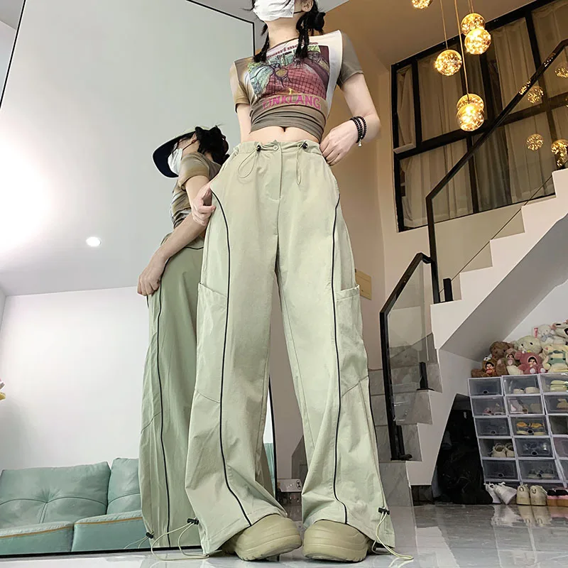 WCFCX STUDIO American Vintage Women's Drawstring Fashion Sport Pants Low-waisted Casual Loose Pocket Straight Long Pants
WCFCX STUDIO American Vintage Women's Drawstring Fashion Sport Pants Low-waisted Casual Loose Pocket Straight Long Pants