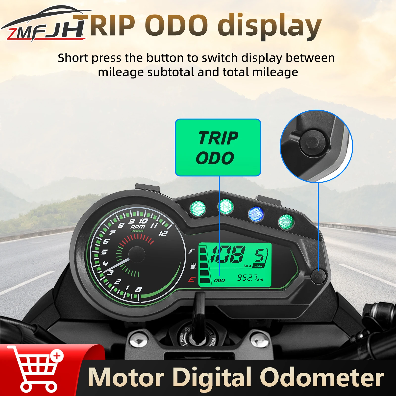 Motorcycle Meter LED Speedometer Trip ODO 12000 RPM Tachometer Gear Fuel Level Gauge Multifunctional Indicator Universal
Motorcycle Meter LED Speedometer Trip ODO 12000 RPM Tachometer Gear Fuel Level Gauge Multifunctional Indicator Universal