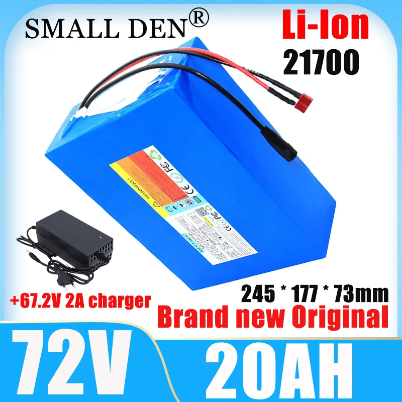 New 72V 20Ah 21700 lithium battery pack 84V motorcycle BMS 3000W high-power rechargeable battery+5A charger EU/US tax exempt
New 72V 20Ah 21700 lithium battery pack 84V motorcycle BMS 3000W high-power rechargeable battery+5A charger EU/US tax exempt