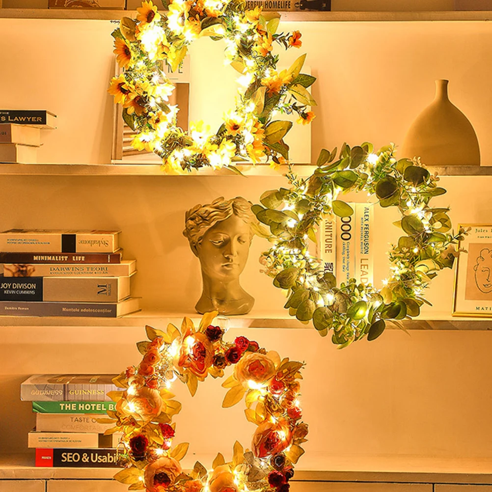 Simulation Eucalyptus Wreath with Lights Decorative Garland Wedding Luminous Door Hanging Outdoor Decor Decorative Wreath
Simulation Eucalyptus Wreath with Lights Decorative Garland Wedding Luminous Door Hanging Outdoor Decor Decorative Wreath