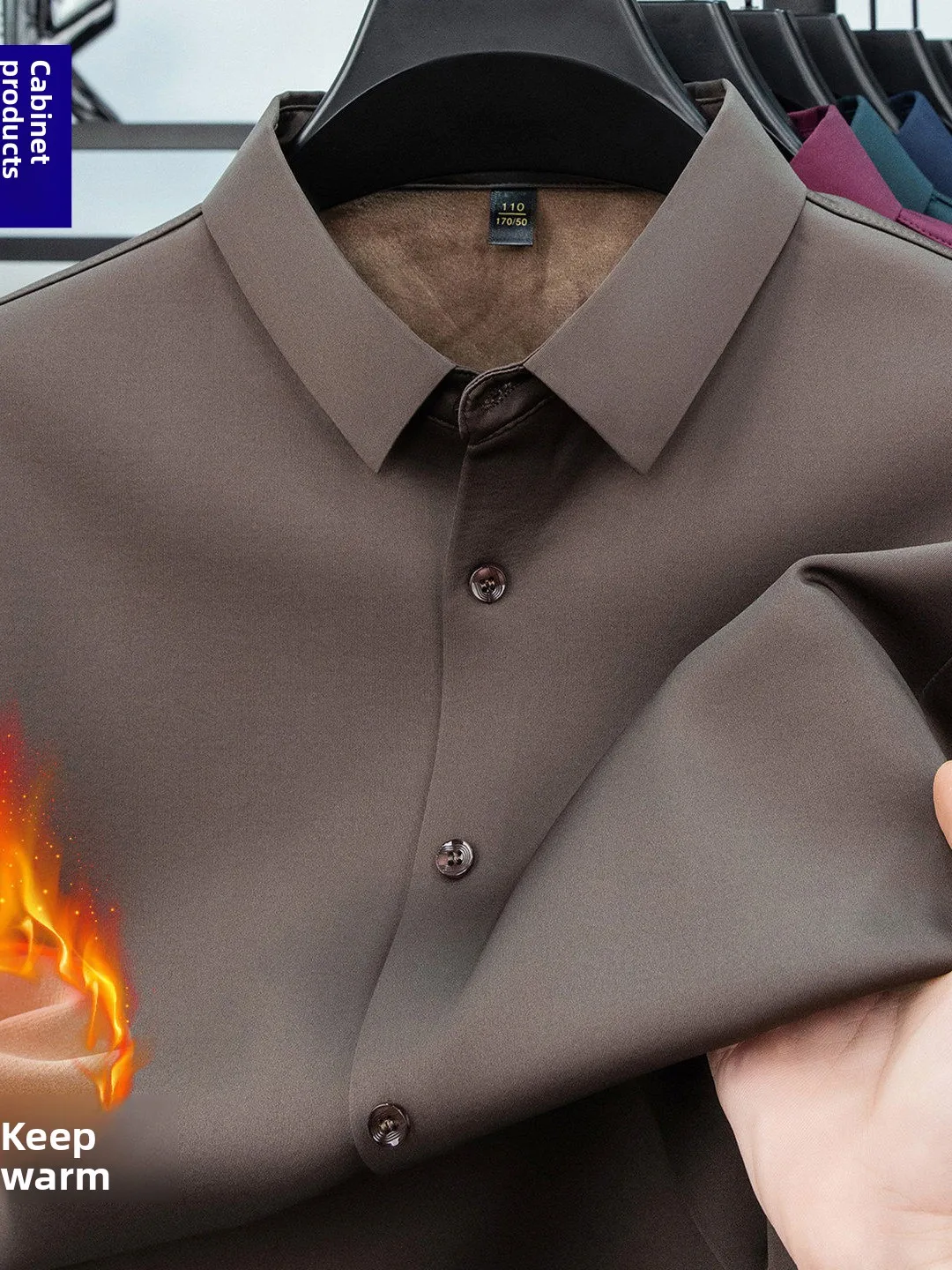 Men's Long Sve Fce Lined Casual Thiened irt Winter Busin Casual Pure Color Stand Fit Polyester Blend irt
Men's Long Sve Fce Lined Casual Thiened irt Winter Busin Casual Pure Color Stand Fit Polyester Blend irt