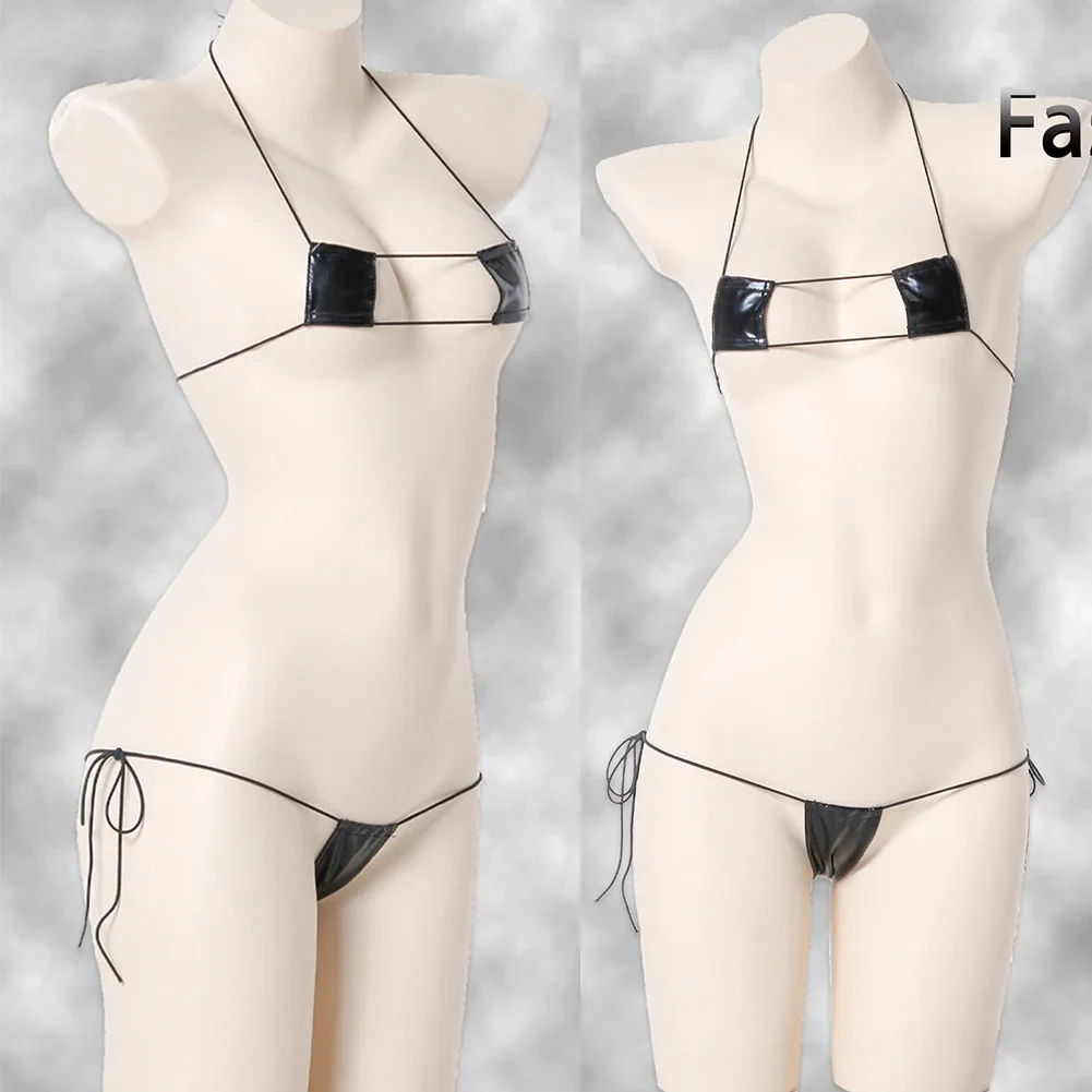 Sexy Lingerie Women Leather Tight Mini Square Bikini Halter Neck Hollow Lace Up Two-piece Sexy Underwear Woman Secret Clothes
Sexy Lingerie Women Leather Tight Mini Square Bikini Halter Neck Hollow Lace Up Two-piece Sexy Underwear Woman Secret Clothes