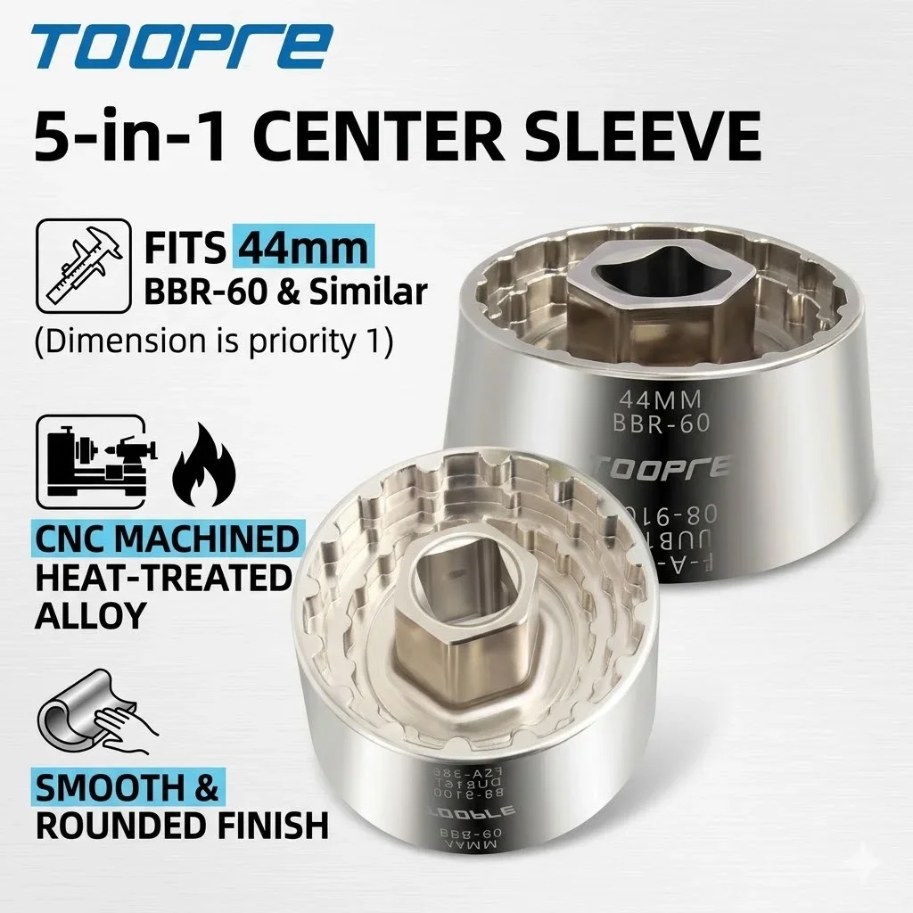 TOOPRE Bike Bottom Bracket Disassembly Socket 5in1 Center Sleeve MTB Road Bicycle BB Tool 44mm BBR60 BB9100 DUB16T A386 Wrench
TOOPRE Bike Bottom Bracket Disassembly Socket 5in1 Center Sleeve MTB Road Bicycle BB Tool 44mm BBR60 BB9100 DUB16T A386 Wrench
