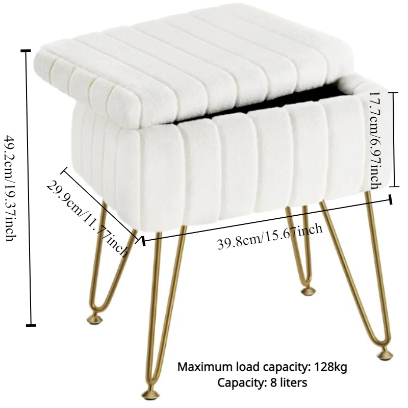 Dressing Stool with Storage Space Soft Footrest Modern Multifunctional Makeup Ottomans High-end Nordic Style Bedroom Furniture
Dressing Stool with Storage Space Soft Footrest Modern Multifunctional Makeup Ottomans High-end Nordic Style Bedroom Furniture