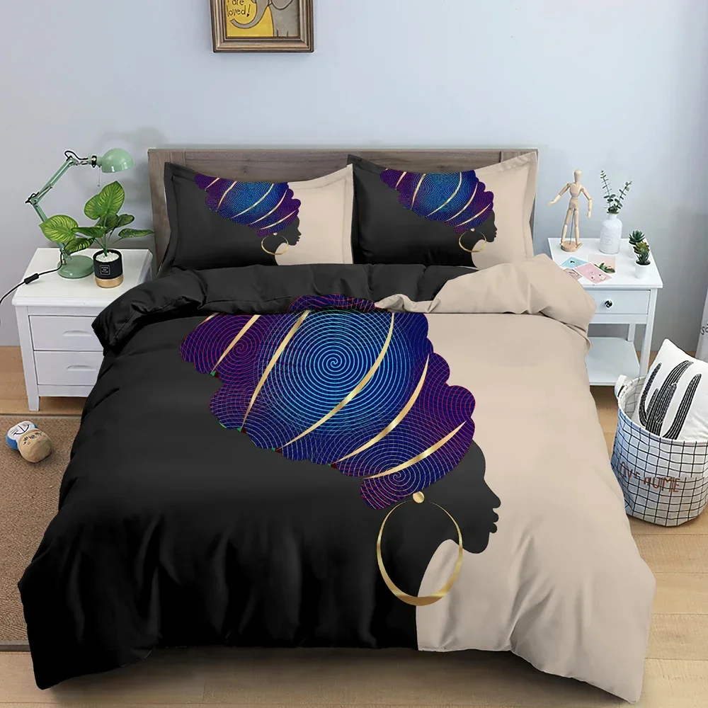 African Woman Duvet Cover Set 3D Cartoon Printed Bedding Set Pillowcase Bedroom Decor King Queen Twin Size Bedclothes 2/3PCS
African Woman Duvet Cover Set 3D Cartoon Printed Bedding Set Pillowcase Bedroom Decor King Queen Twin Size Bedclothes 2/3PCS