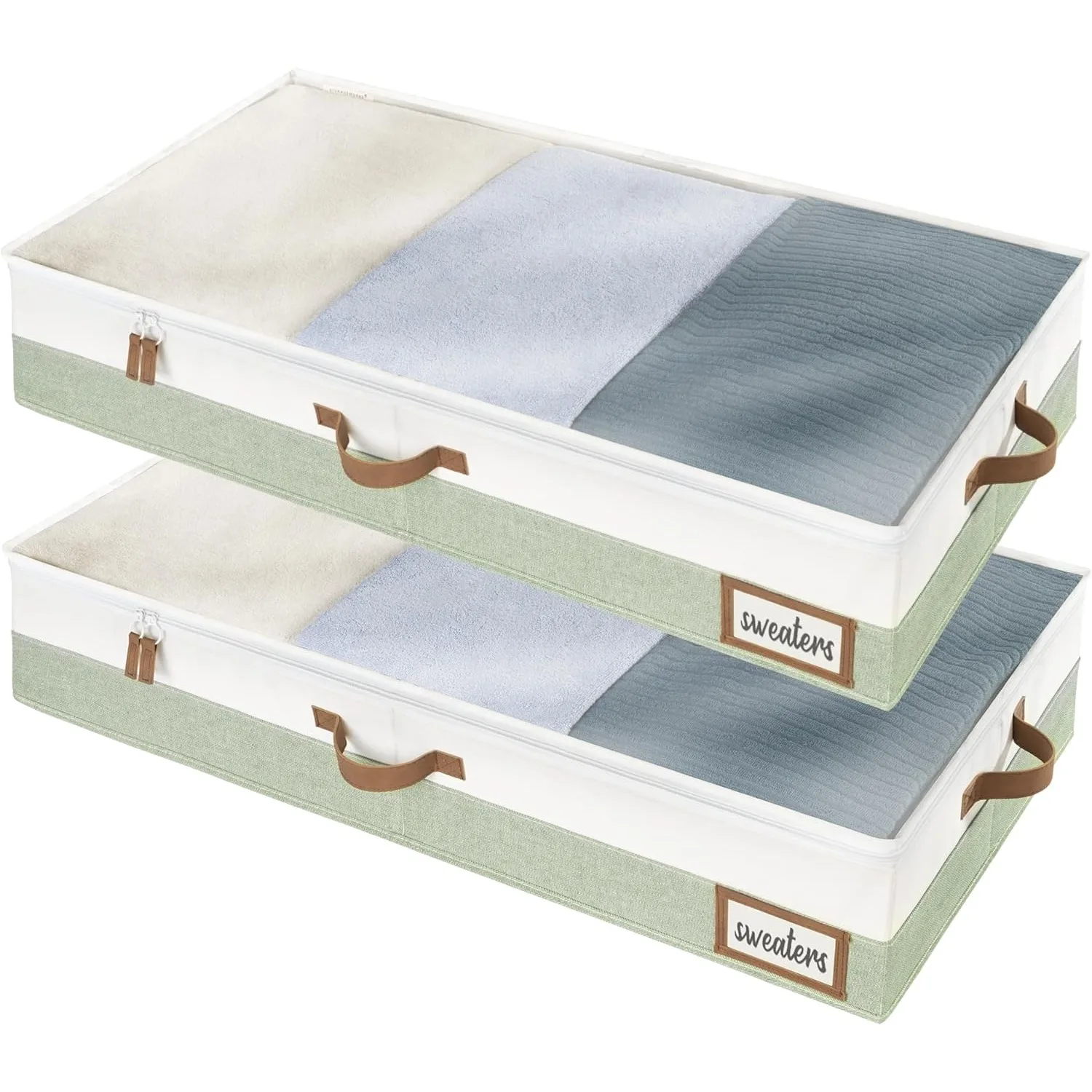 Large Under Bed Storage Containers with Handles and Label Holder, 2 Pack Ultra-thick Fabric Underbed Bins, Closet Organizer
Large Under Bed Storage Containers with Handles and Label Holder, 2 Pack Ultra-thick Fabric Underbed Bins, Closet Organizer