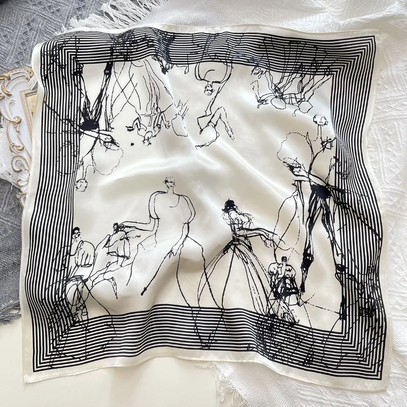 Art Line Character Drawing Satin Small Scarf Off White Stripe Frame Neck Band Hair Ribbon Bag Accessory Unisex Luxury Gift
Art Line Character Drawing Satin Small Scarf Off White Stripe Frame Neck Band Hair Ribbon Bag Accessory Unisex Luxury Gift