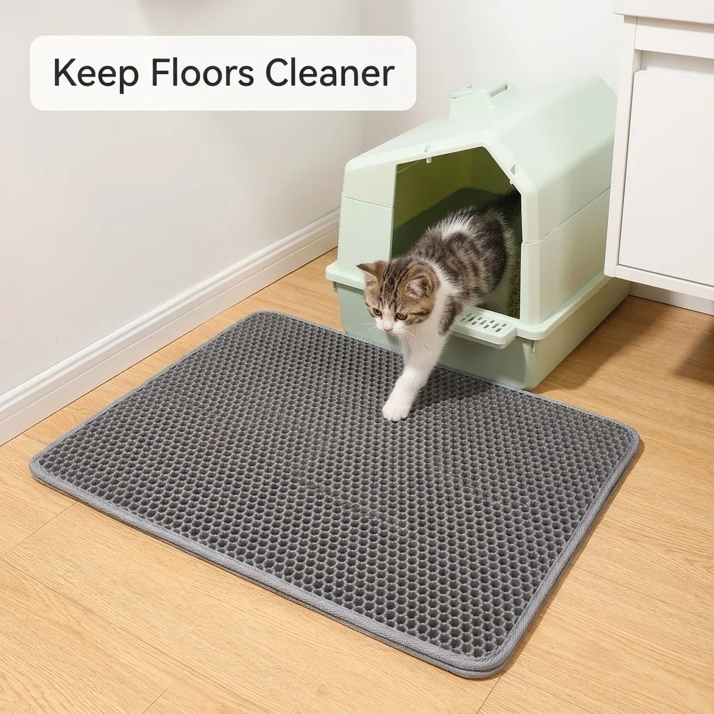 Cat Litter Mat Waterproof Double Layer Honeycomb EVA Trapping Mat Washable Non Slip Kitty Litter Box Pad for Cats
Cat Litter Mat Waterproof Double Layer Honeycomb EVA Trapping Mat Washable Non Slip Kitty Litter Box Pad for Cats
