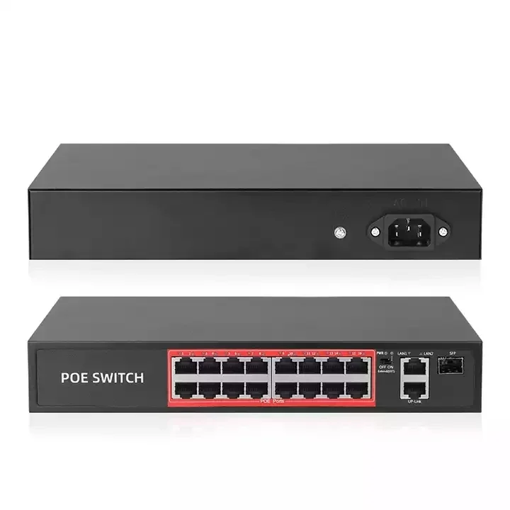 16CH 10/100Mbps Port POE Switch IEEE 802.3 af/at Over Ethernet IP CameraSystem Network Switch
16CH 10/100Mbps Port POE Switch IEEE 802.3 af/at Over Ethernet IP CameraSystem Network Switch