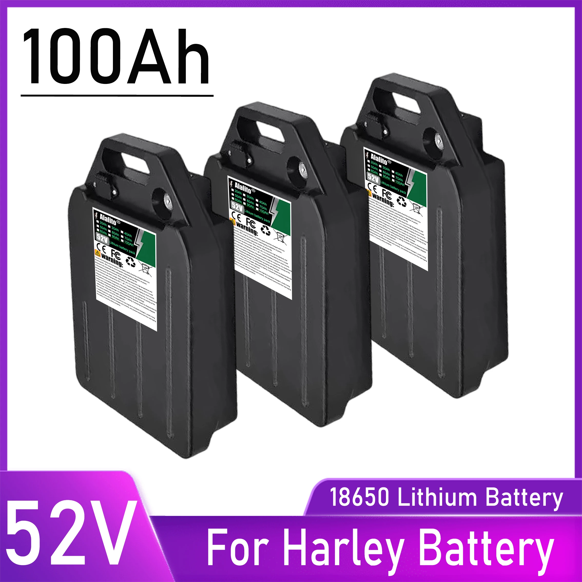 52V 20Ah-100Ah, 18650 lithium battery, suitable for 250-2000W motors, large capacity battery
52V 20Ah-100Ah, 18650 lithium battery, suitable for 250-2000W motors, large capacity battery