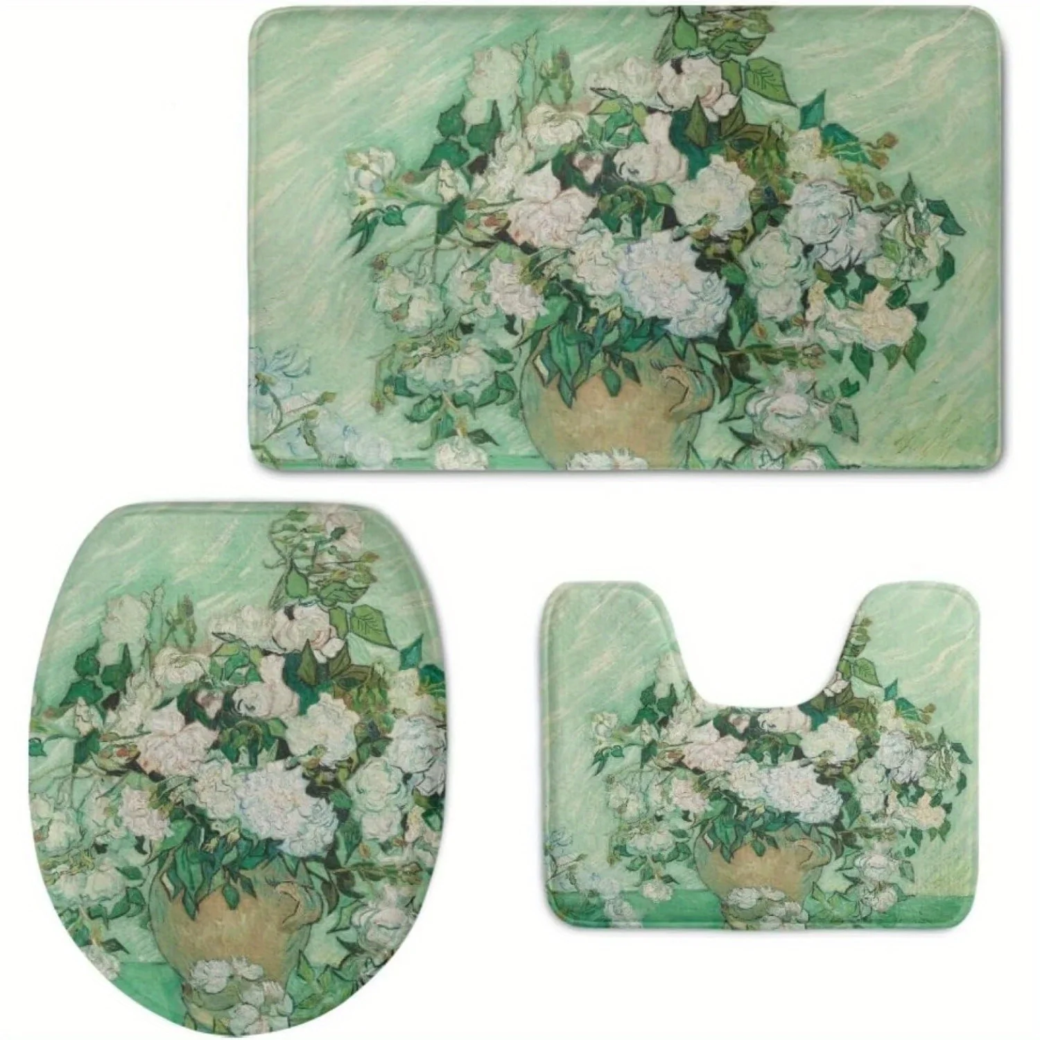 Набор ковров для ванной комнаты RV, 3 шт., чехол на сиденье унитаза Van Gogh White Rose и комбинация впитывающих ковров, мягкий напольный коврик, используется для летучей мыши
Набор ковров для ванной комнаты RV, 3 шт., чехол на сиденье унитаза Van Gogh White Rose и комбинация впитывающих ковров, мягкий напольный коврик, используется для летучей мыши
