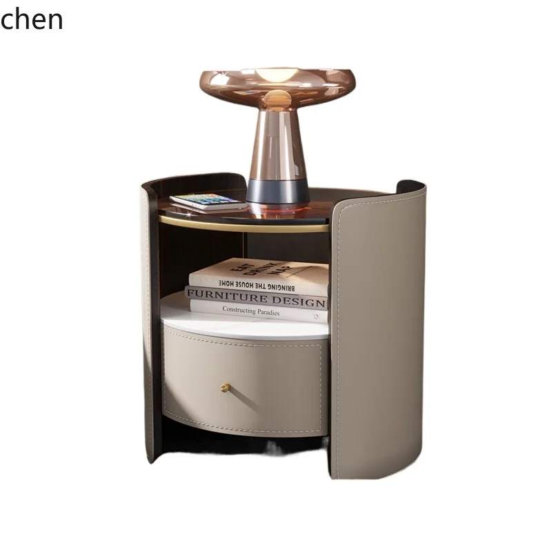 HTT saddle leather round bedside table modern small apartment high-end solid wood storage chest bedroom bedside storage cabinet
HTT saddle leather round bedside table modern small apartment high-end solid wood storage chest bedroom bedside storage cabinet