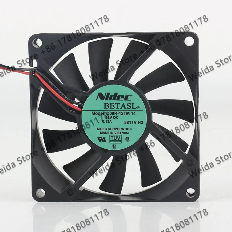 Original Nidec Two-wire DC12V 0.13A AC EC 8015 ultra-quiet chassis 80X80X15MM Inverter D08R-12TM 14 Cooling fan
Original Nidec Two-wire DC12V 0.13A AC EC 8015 ultra-quiet chassis 80X80X15MM Inverter D08R-12TM 14 Cooling fan