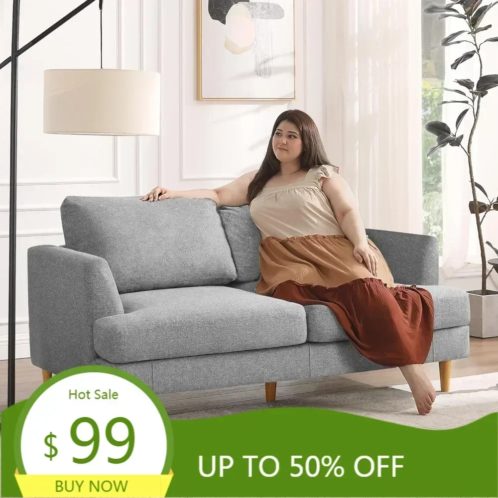 Бестселлер: диван-софа в стиле середины века, 56 дюймов, с мягкой обивкой, двухместный, для гостиной, спальни, квартиры - серый
Бестселлер: диван-софа в стиле середины века, 56 дюймов, с мягкой обивкой, двухместный, для гостиной, спальни, квартиры - серый