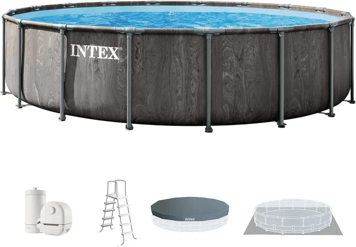 INTEX 26743EP Prism Frame Above Ground Swimming Pool Set: 18ft x 48in – Includes 1500 GPH Cartridge Filter Pump – Removable
INTEX 26743EP Prism Frame Above Ground Swimming Pool Set: 18ft x 48in – Includes 1500 GPH Cartridge Filter Pump – Removable