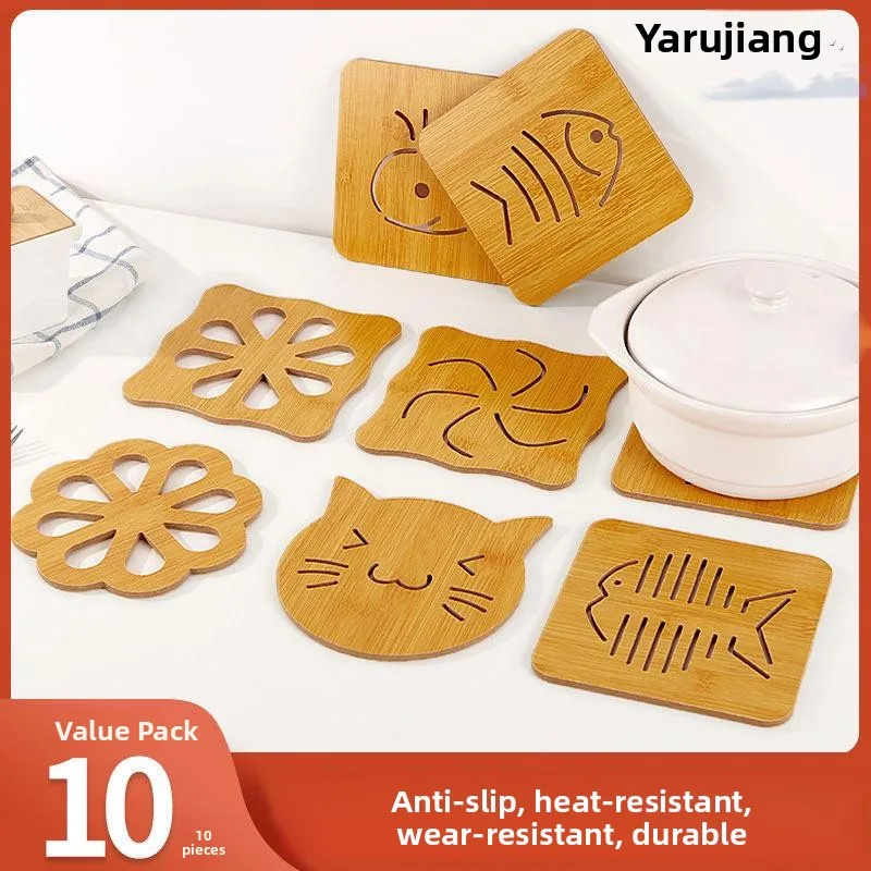 10-Pack Wooden Heat-Resistant Coasters Dining Table Mat Creative Sand Pot Anti-Slip Pad Plate Cup Mat Chinese Style Square Shape
10-Pack Wooden Heat-Resistant Coasters Dining Table Mat Creative Sand Pot Anti-Slip Pad Plate Cup Mat Chinese Style Square Shape