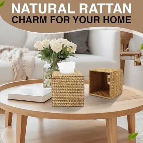 Natural Rattan Cube Tissue Holder, Handwoven Wicker Box Cover For Living Room, Bathroom And Table Decor
Natural Rattan Cube Tissue Holder, Handwoven Wicker Box Cover For Living Room, Bathroom And Table Decor