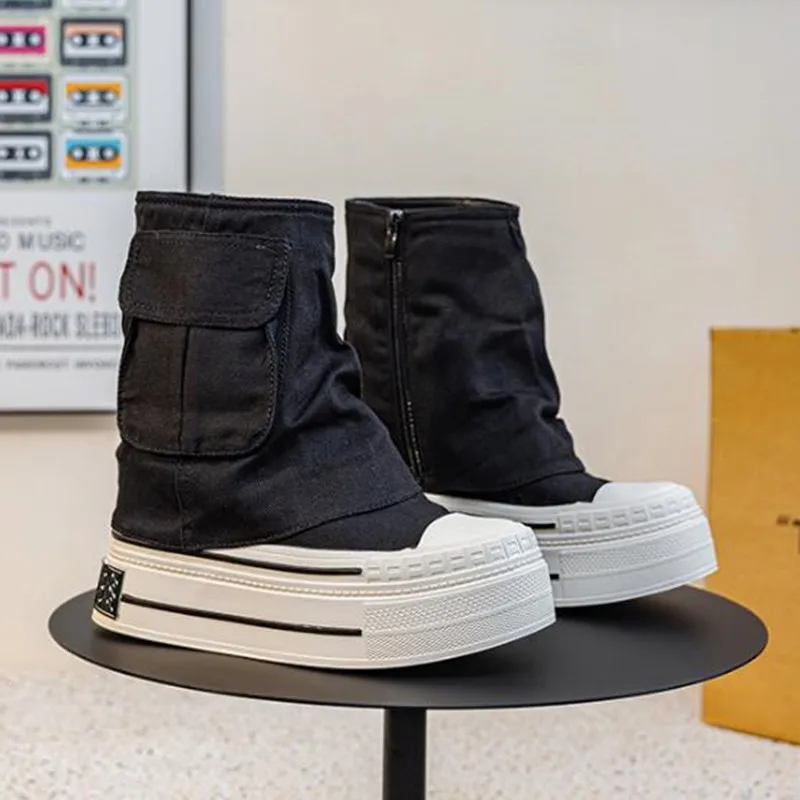 Fashion 2026 Women All Season Canvas Boots Zipper Side Inner Height Increase 12cm Ultra High Heel Pocket Ankle Boots Black White
Fashion 2026 Women All Season Canvas Boots Zipper Side Inner Height Increase 12cm Ultra High Heel Pocket Ankle Boots Black White
