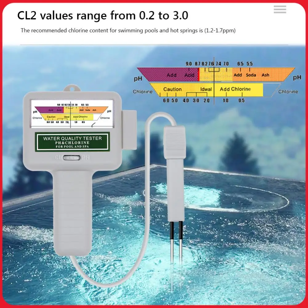 Chlorine Tester PH Meter 2-in-1 Water Monitor PH Chlorine Meter Portable High Precision Easy To Use for Swimming Pool Spa
Chlorine Tester PH Meter 2-in-1 Water Monitor PH Chlorine Meter Portable High Precision Easy To Use for Swimming Pool Spa