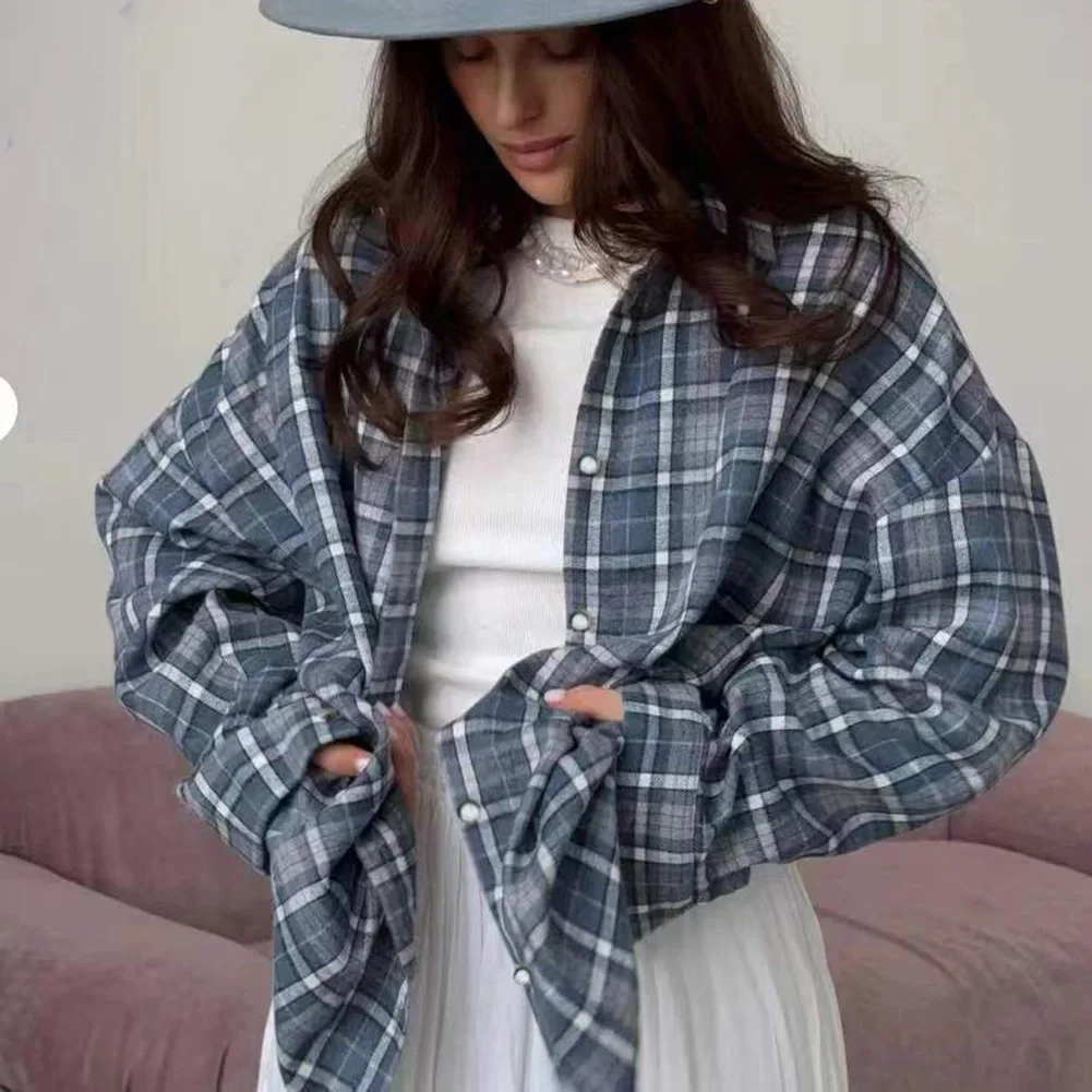 Women Shirt Vintage Oversized Plaid Shirt Long Sleeve Loose Blouse Autumn Jacket Tops Fashion Comfortable Blouses
Women Shirt Vintage Oversized Plaid Shirt Long Sleeve Loose Blouse Autumn Jacket Tops Fashion Comfortable Blouses