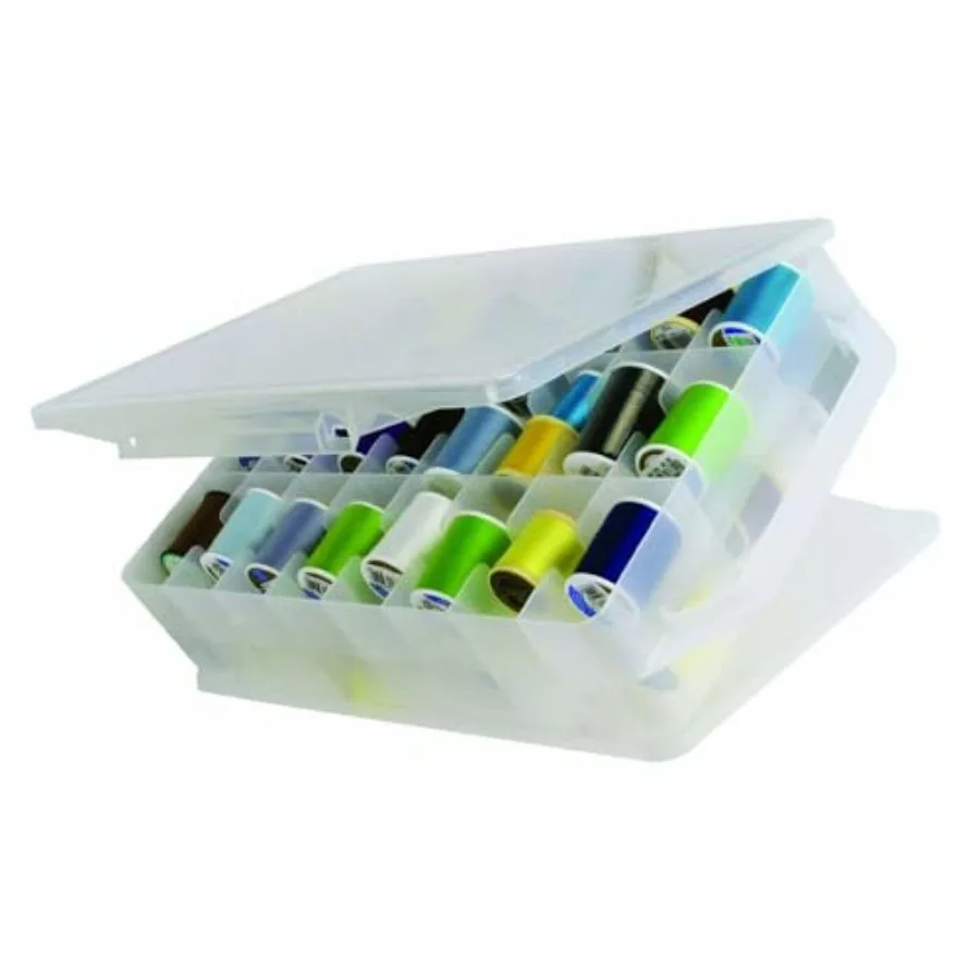 Double-Sided Sewing Organizer Box with 46 Grids - Clear Plastic Thread Storage Case for Embroidery Floss, Sewing Threads, Needl
Double-Sided Sewing Organizer Box with 46 Grids - Clear Plastic Thread Storage Case for Embroidery Floss, Sewing Threads, Needl